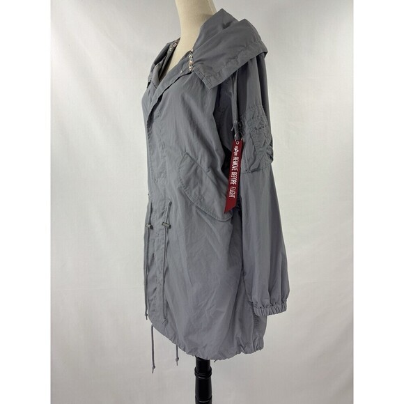 Alpha Industries Shell Fishtail Parka W Cadet Gray Grey Small Liberty Print - Picture 1 of 15